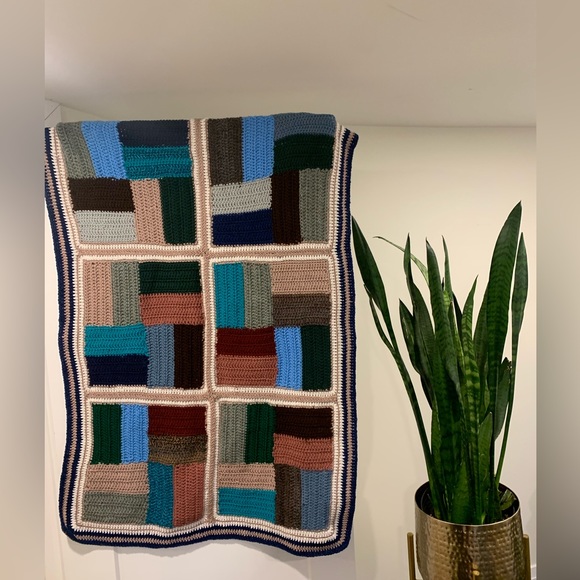 Vintage style boho Afghan crochet throw - Picture 2 of 3